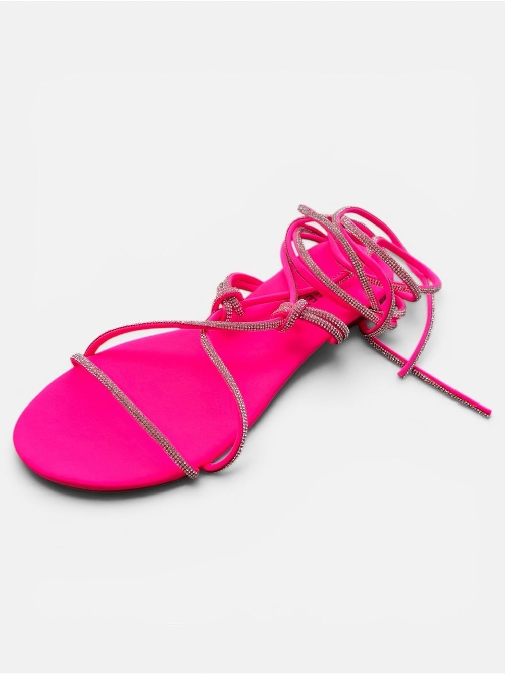 Kayleen By Los Angeles Hot Pink Mercer-2 Strappy Lace-Up Sandals Size 6